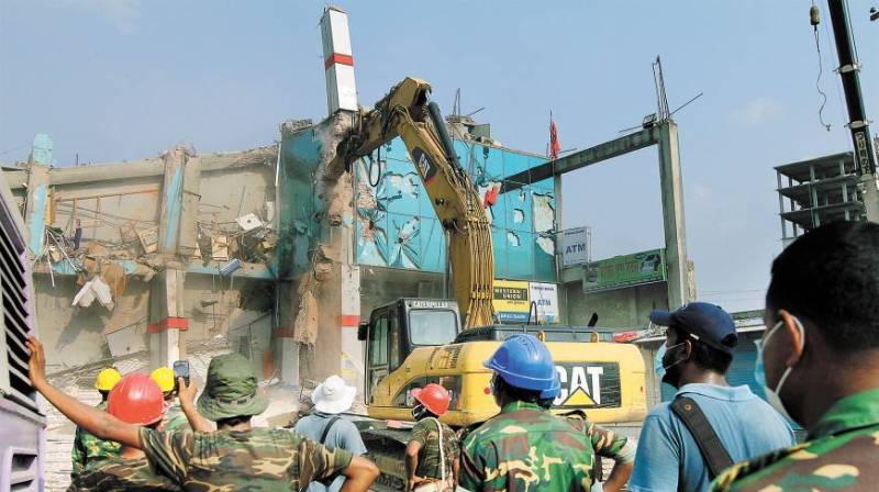 Rescue operation going on at Rana Plaza at Savar.